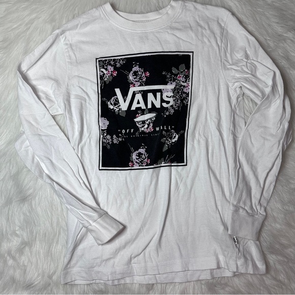 Vans Other - Vans White Floral Graphic Long Sleeve Tee
